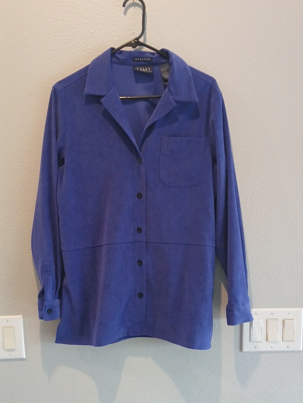 Liz Claiborne Royal Blue Button-Front Blazer Jacket Crazy Horse Royal Blue Mediu